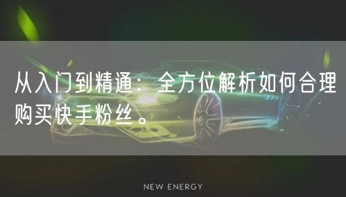 从入门到精通：全方位解析如何合理购买快手粉丝。