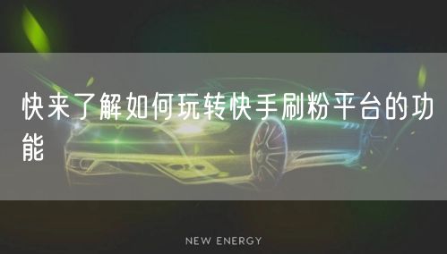 快来了解如何玩转快手刷粉平台的功能