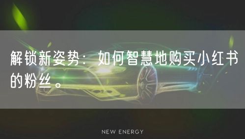 解锁新姿势：如何智慧地购买小红书的粉丝。