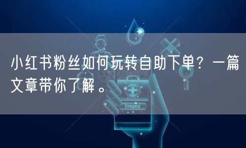 小红书粉丝如何玩转自助下单？一篇文章带你了解。