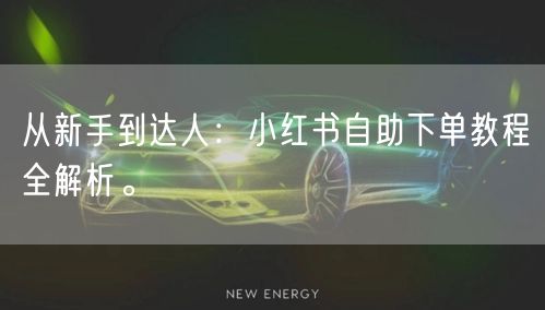 从新手到达人：小红书自助下单教程全解析。