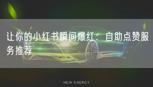 让你的小红书瞬间爆红：自助点赞服务推荐