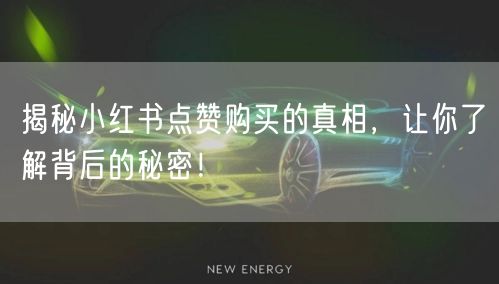 揭秘小红书点赞购买的真相，让你了解背后的秘密！