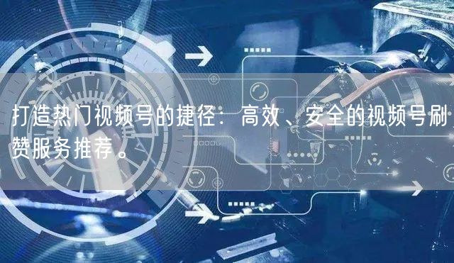 打造热门视频号的捷径：高效、安全的视频号刷赞服务推荐。