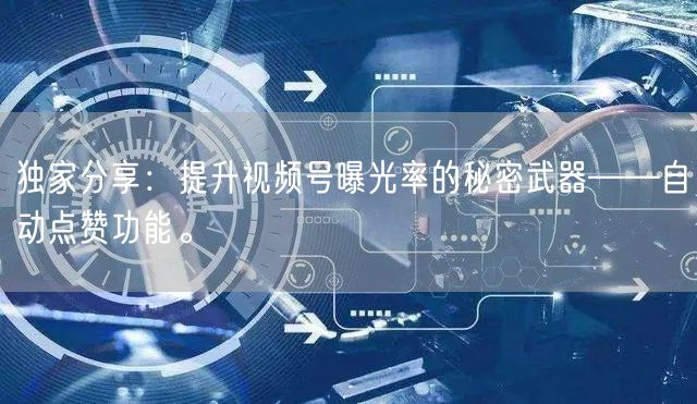 独家分享：提升视频号曝光率的秘密武器——自动点赞功能。
