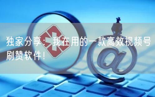 独家分享：我在用的一款高效视频号刷赞软件！