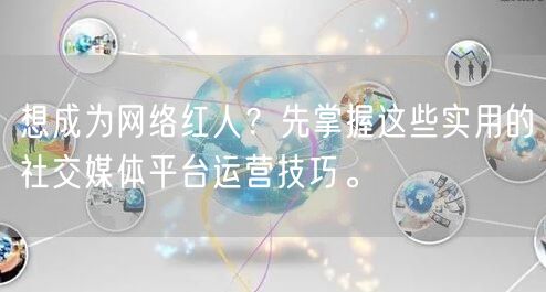 想成为网络红人？先掌握这些实用的社交媒体平台运营技巧。