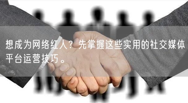 想成为网络红人？先掌握这些实用的社交媒体平台运营技巧。
