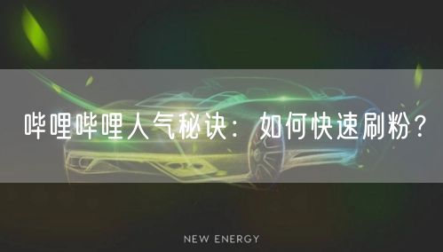 哔哩哔哩人气秘诀：如何快速刷粉？