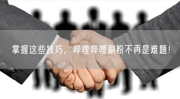 掌握这些技巧，哔哩哔哩刷粉不再是难题！