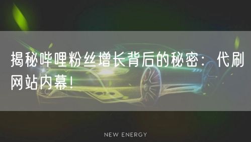 揭秘哔哩粉丝增长背后的秘密:代刷网站内幕!