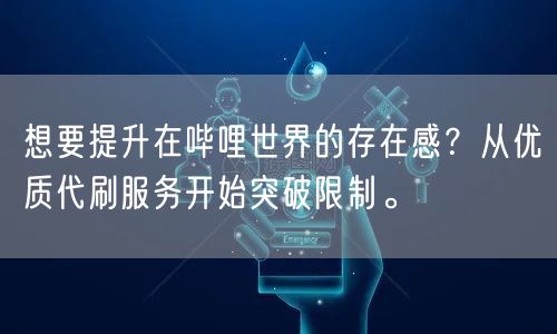 想要提升在哔哩世界的存在感？从优质代刷服务开始突破限制。