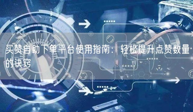 买赞自助下单平台使用指南：轻松提升点赞数量的诀窍