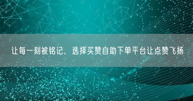 让每一刻被铭记，选择买赞自助下单平台让点赞飞扬