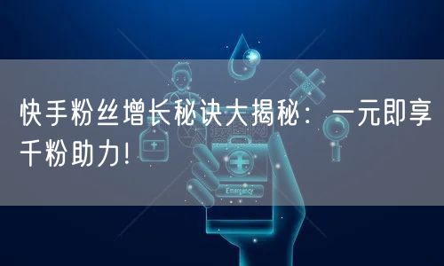 快手粉丝增长秘诀大揭秘:一元即享千粉助力!