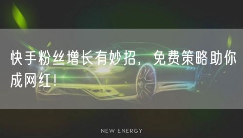 快手粉丝增长有妙招，免费策略助你成网红！