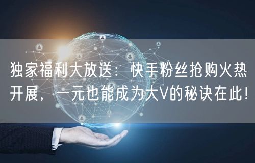 独家福利大放送：快手粉丝抢购火热开展，一元也能成为大V的秘诀在此！