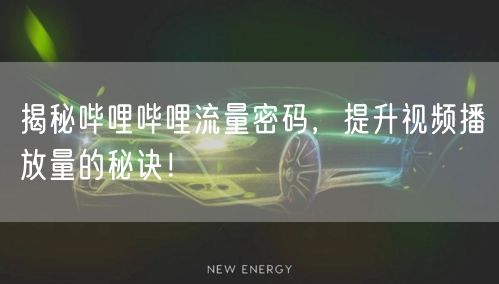 揭秘哔哩哔哩流量密码，提升视频播放量的秘诀！