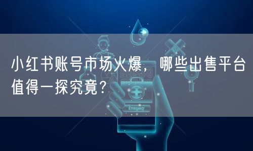 小红书账号市场火爆，哪些出售平台值得一探究竟？