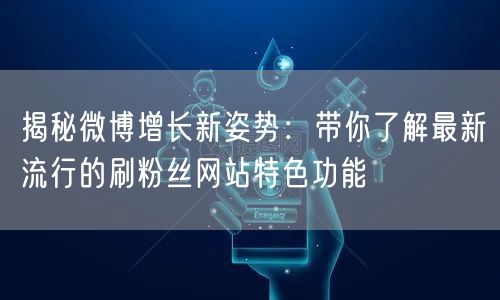 揭秘微博增长新姿势：带你了解最新流行的刷粉丝网站特色功能