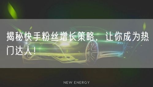 揭秘快手粉丝增长策略，让你成为热门达人！