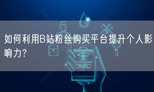 如何利用B站粉丝购买平台提升个人影响力？