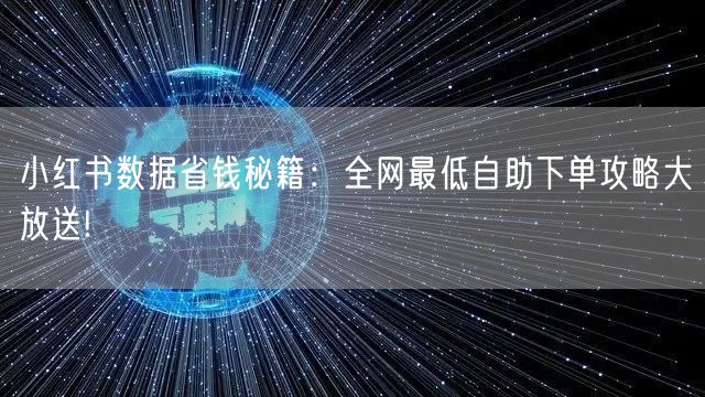 小红书数据省钱秘籍：全网最低自助下单攻略大放送!
