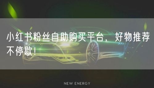 小红书粉丝自助购买平台,好物推荐不停歇!