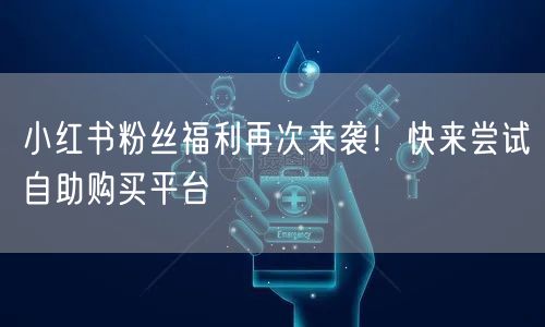 小红书粉丝福利再次来袭!快来尝试自助购买平台