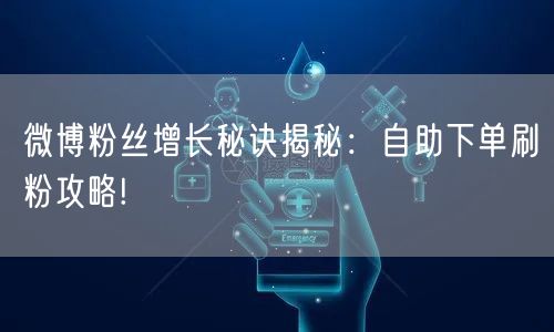 微博粉丝增长秘诀揭秘：自助下单刷粉攻略!