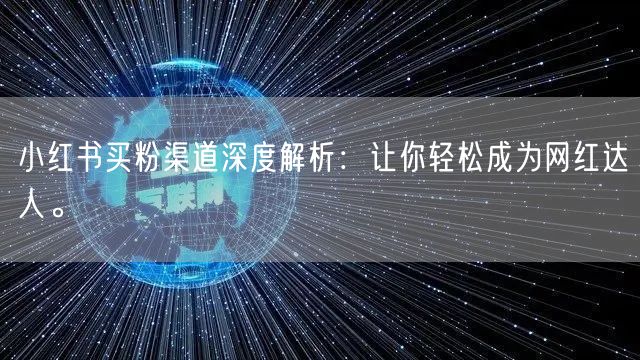 小红书买粉渠道深度解析：让你轻松成为网红达人。