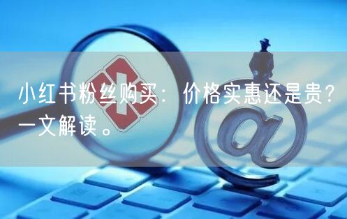 小红书粉丝购买：价格实惠还是贵？一文解读。