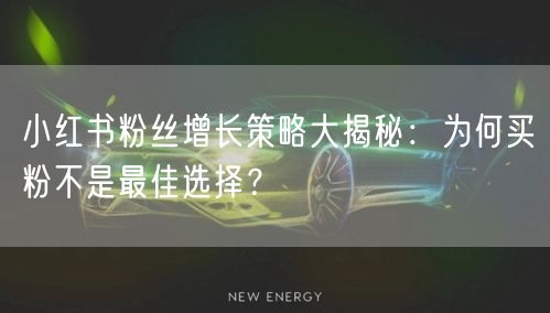 小红书粉丝增长策略大揭秘：为何买粉不是最佳选择？