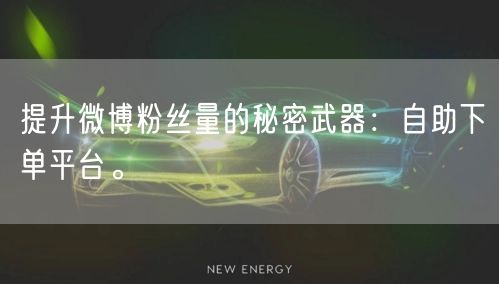 提升微博粉丝量的秘密武器：自助下单平台。