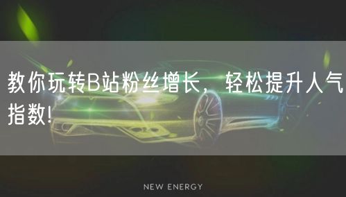 教你玩转B站粉丝增长，轻松提升人气指数!